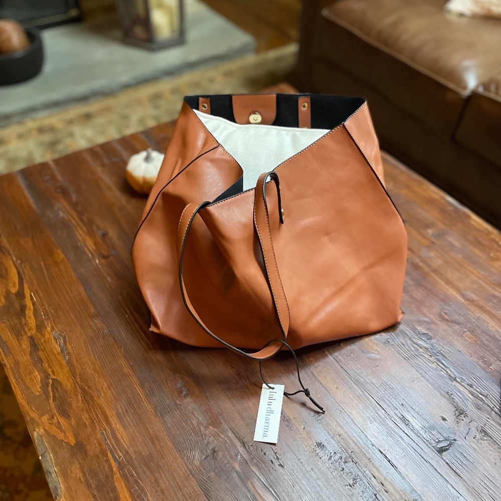 Lulu dharma vegan leather tote